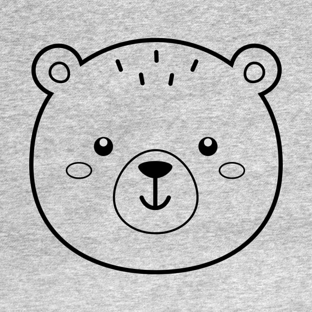 Cute Bear for Kids Men and Women - Bear Head by samshirts